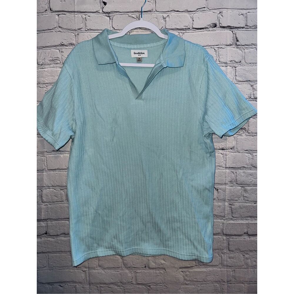Goodfellow & Co Blue Men's Medium Short Sleeve Johnny Collar Sweater
